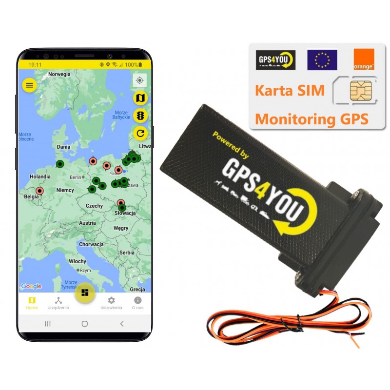 ZESTAW LOKALIZATOR MT1 GPS4YOU + SERWER + KARTA SIM ORANGE + KONFIGURACJA